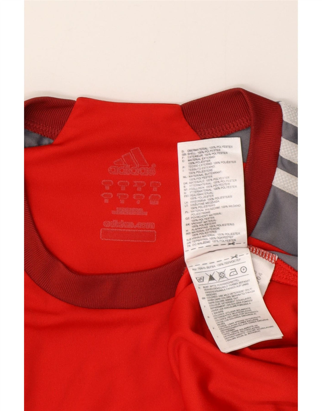 Ανδρικό T-Shirt Climalite ADIDAS Top Medium Red Colorblock Πολυεστέρας