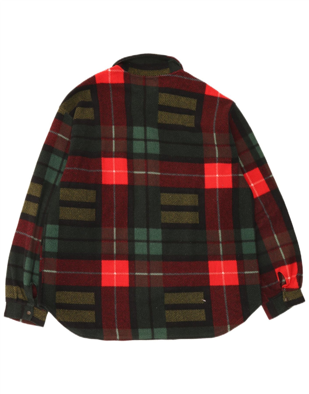 Vintage Ανδρικό πουκάμισο Fleece Πουκάμισο Μεγάλο Πολύχρωμο Check Polyester