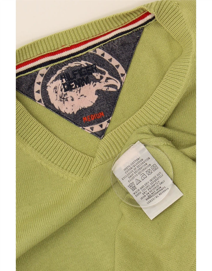 TOMMY HILFIGER Mens Crew Neck Jumper Sweater Medium Green Cotton Vintage Tommy Hilfiger and Second-Hand Tommy Hilfiger from Messina Hembry 