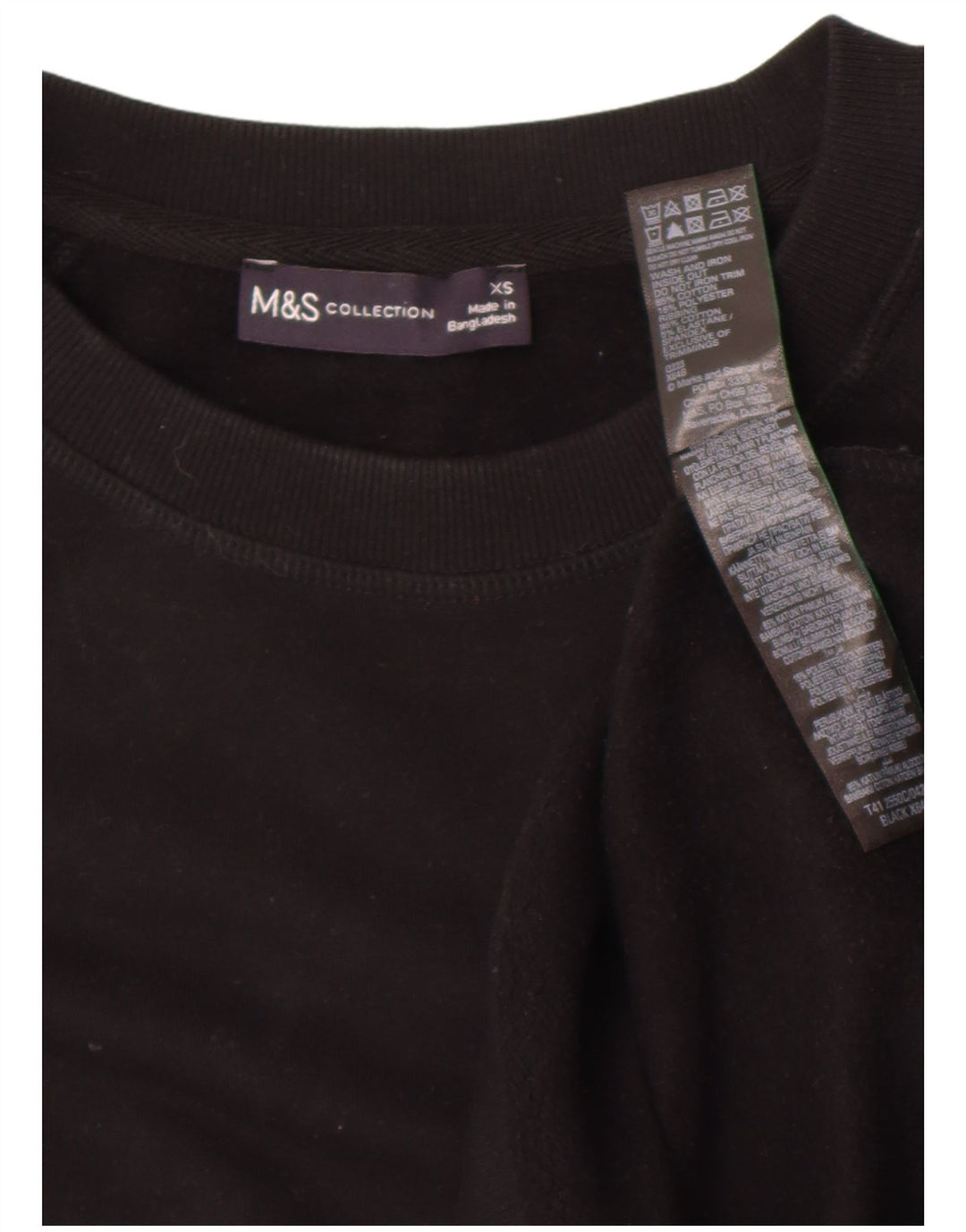 Marks & Spencer Γυναικεία φούτερ μεγάλου μεγέθους Jumper UK 6 XS Μαύρο βαμβακερό