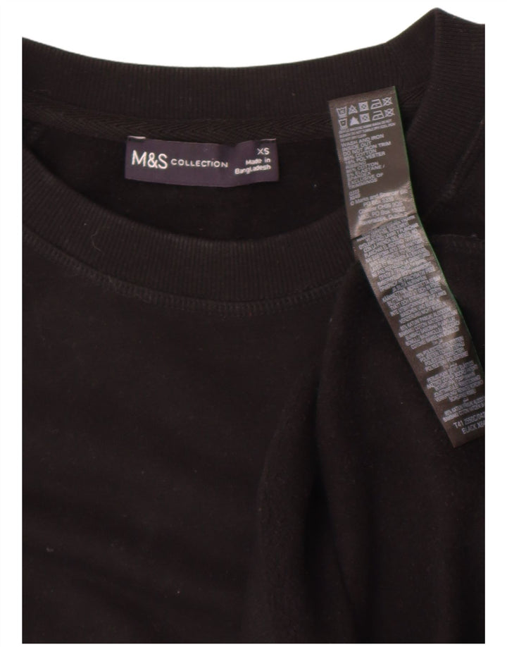 Marks & Spencer Γυναικεία φούτερ μεγάλου μεγέθους Jumper UK 6 XS Μαύρο βαμβακερό