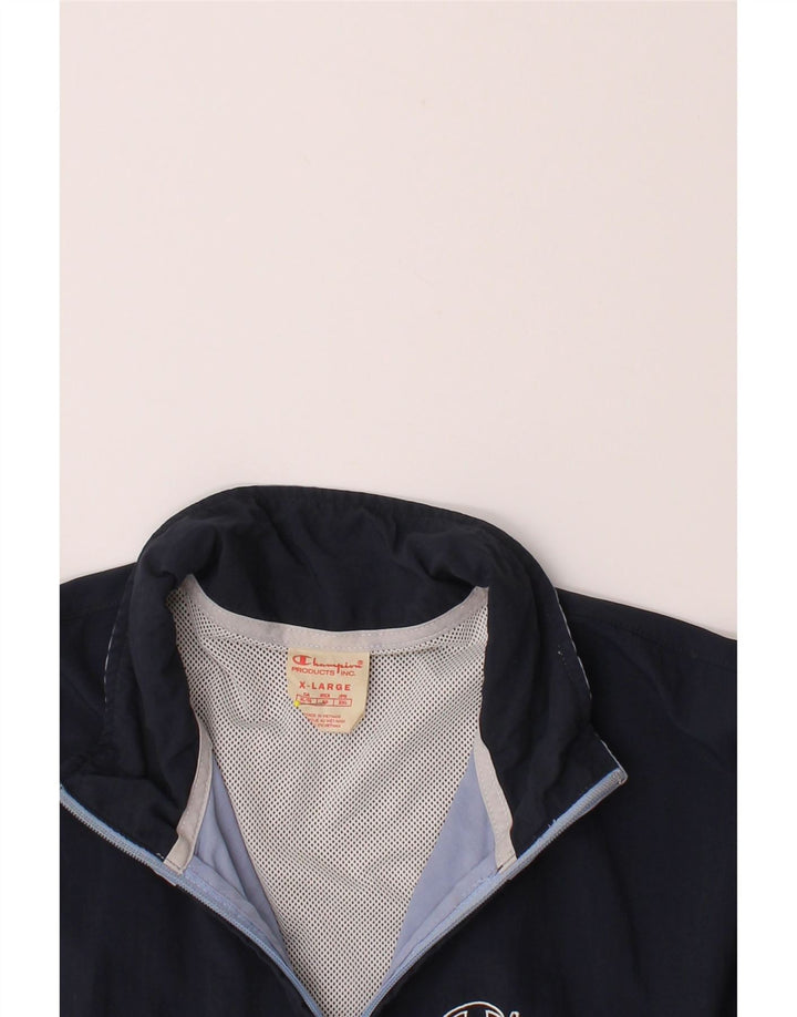 CHAMPION Mens Tracksuit Top Jacket XL Blue Colourblock Polyester Vintage Champion and Second-Hand Champion from Messina Hembry 