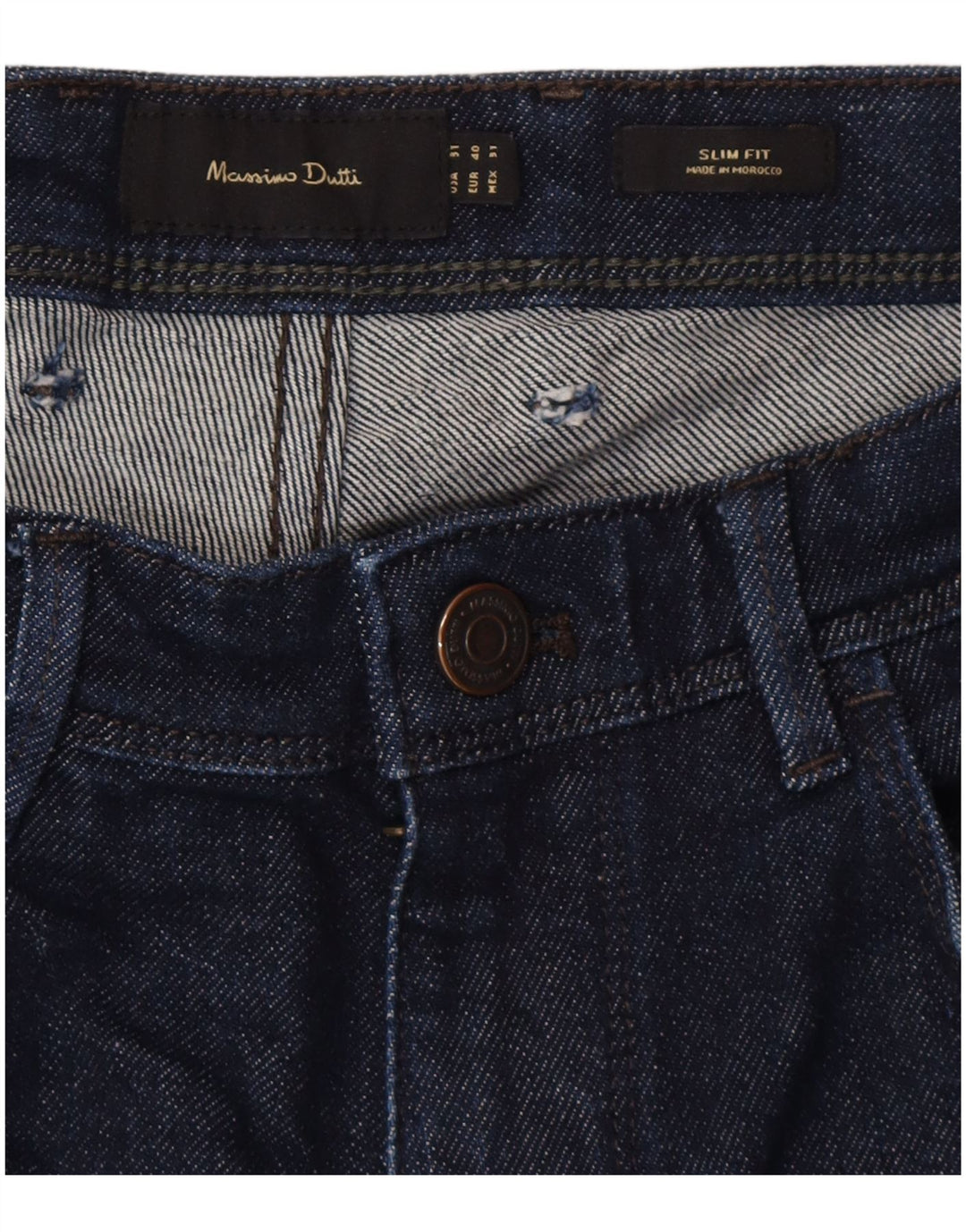 Massimo Dutti Ανδρικό Slim Jeans EU 40 Medium W31 L28 Navy Blue Cotton