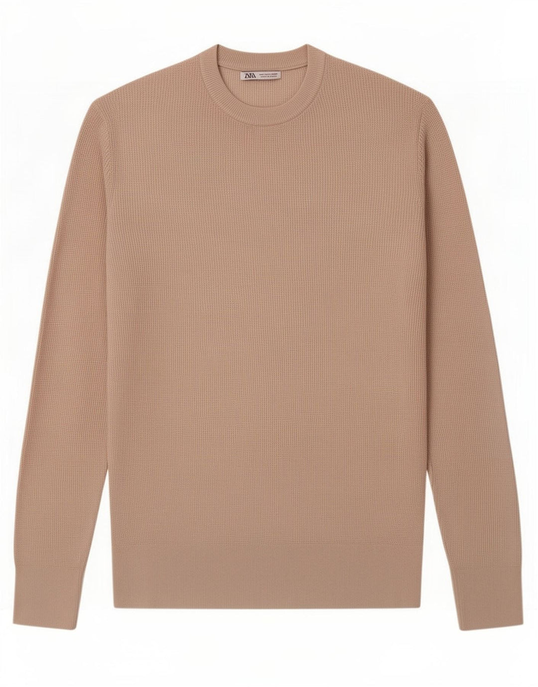 Ανδρικό πουλόβερ Zara Crew Neck Jumper Medium Beige