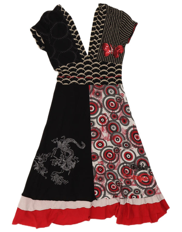 Desigual Γυναικείο γραφικό φόρεμα A-Line UK 10 Μικρό πολύχρωμο γεωμετρικό