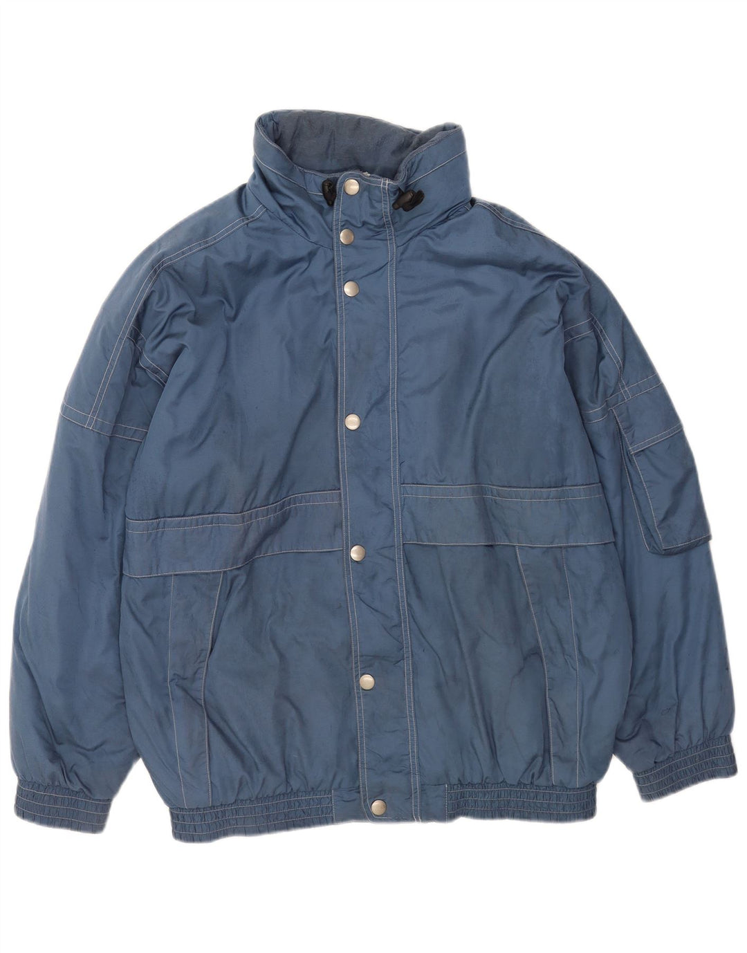 Ανδρικό Vintage Loose Fit Windbreaker Jacket UK 40 Large Blue Polyester