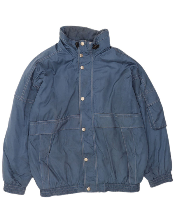 Ανδρικό Vintage Loose Fit Windbreaker Jacket UK 40 Large Blue Polyester