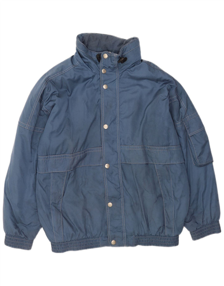Ανδρικό Vintage Loose Fit Windbreaker Jacket UK 40 Large Blue Polyester