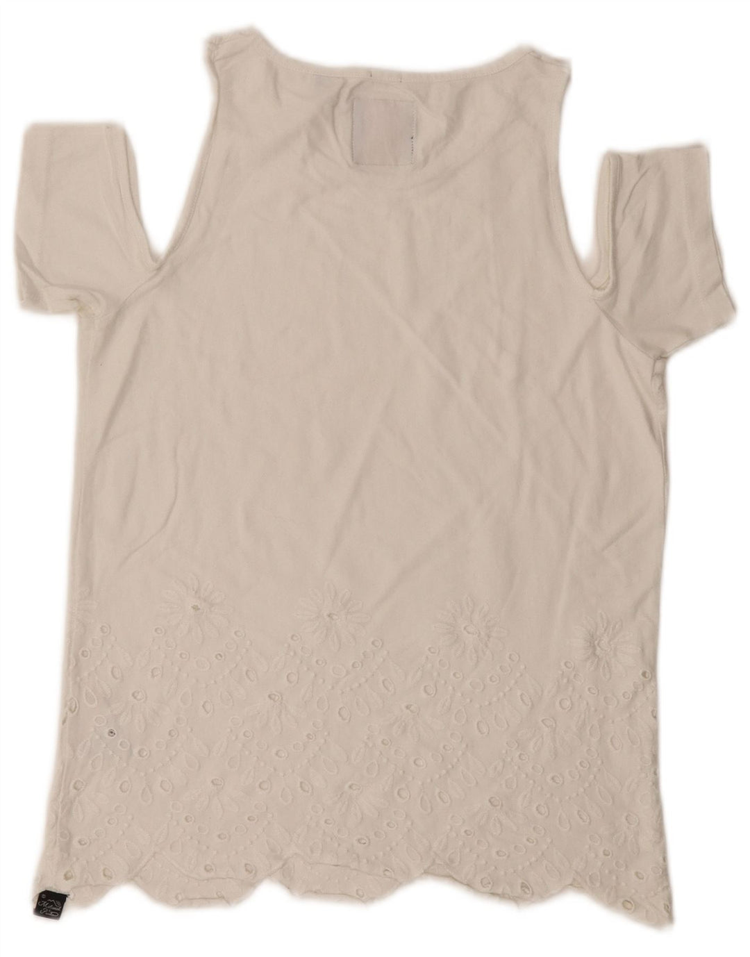 Superdry γυναικείο μπλουζάκι με κανονική εφαρμογή Τοπ UK 6 XS από λευκό βαμβακερό