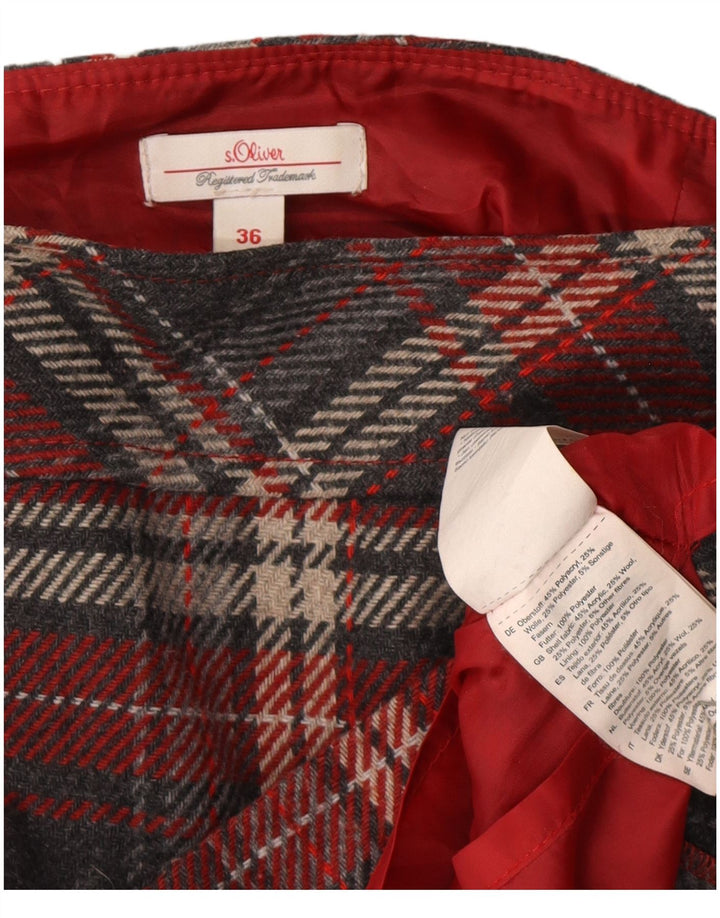 S.Oliver Γυναικεία μίνι φούστα EU 36 Small W30 Grey Check Acrylic