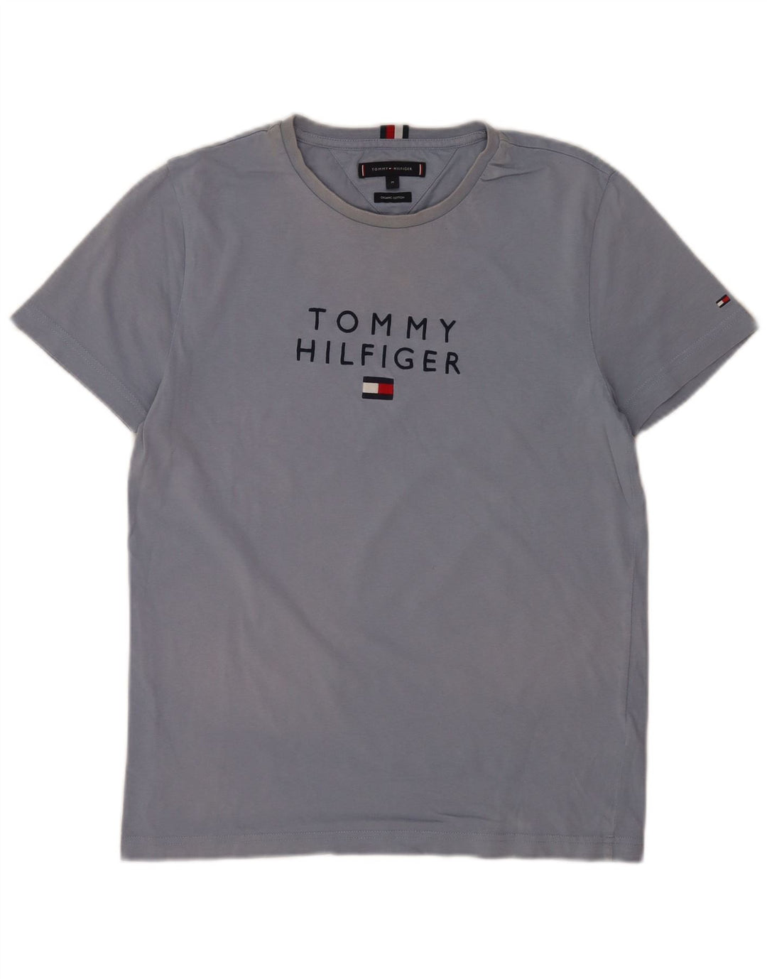 Ανδρικό γραφικό μπλουζάκι Tommy Hilfiger Τοπ μεσαίο μπλε βαμβακερό
