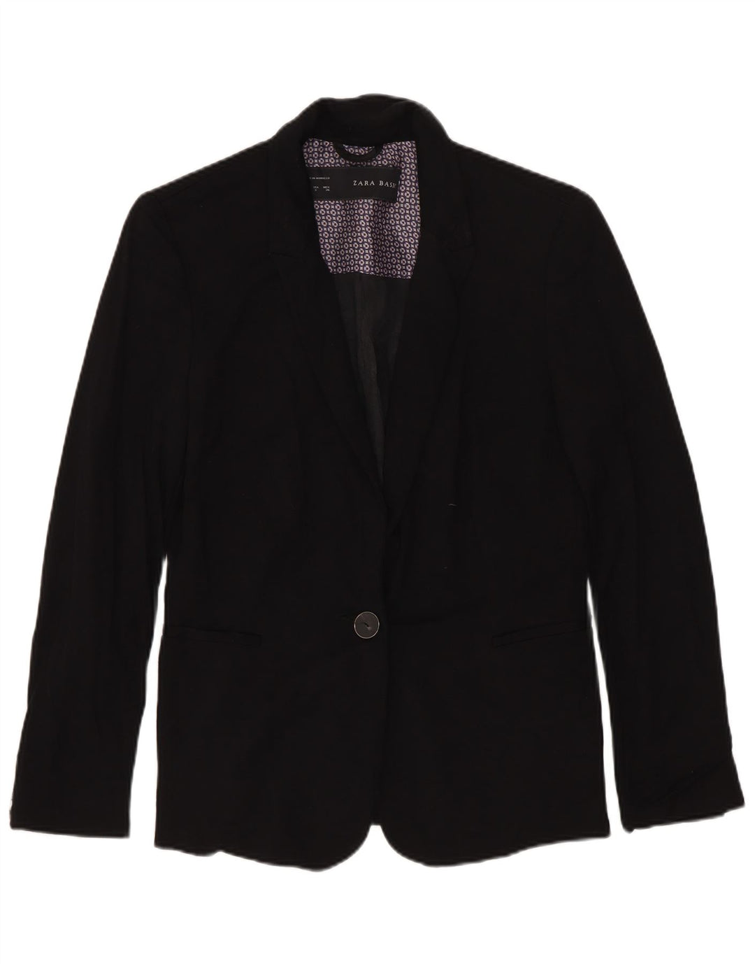 Zara Γυναικείο σακάκι 1 κουμπιού blazer UK 10 Small Black Viscose