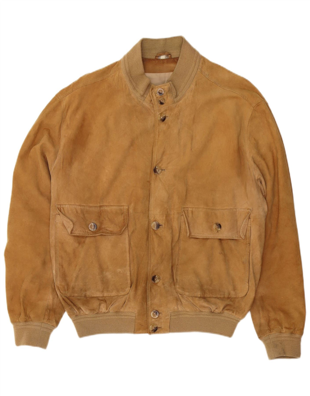 VINTAGE Ανδρικό Suede Bomber Jacket UK 42 XL Brown