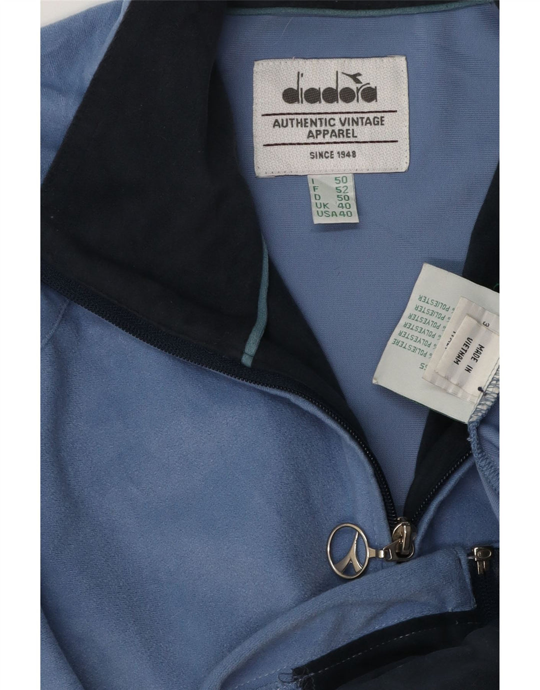 DIADORA Ανδρική φόρμα γυμναστικής φόρμας τοπ μπουφάν UK 40 Medium Blue Colourblock