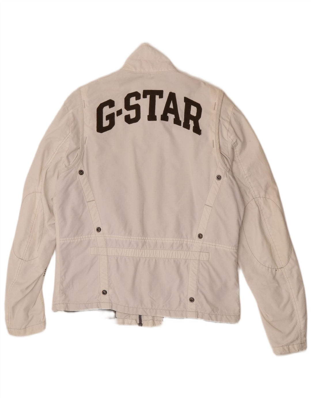 G-Star Mens Graphic Utility Jacket UK 40 μεγάλο λευκό βαμβακερό
