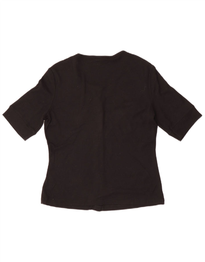 Γυναικεία κοντομάνικη ζακέτα παζλ UK 12 Medium Black Modal
