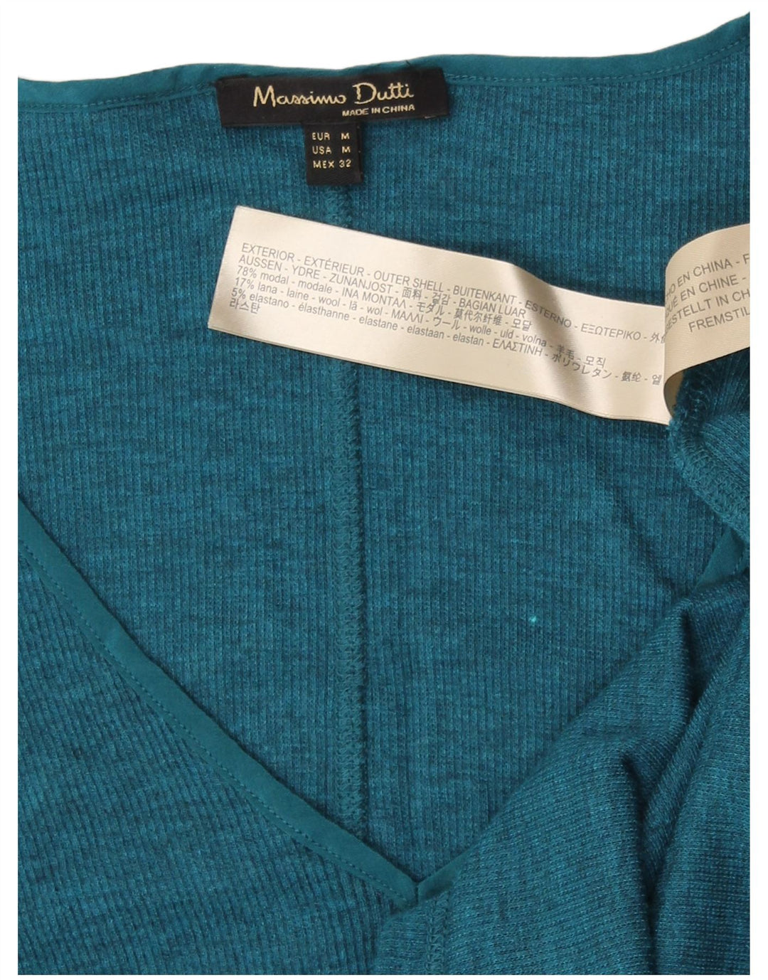 Massimo Dutti Γυναικείο μακρυμάνικο τοπ UK 12 Medium Blue Modal