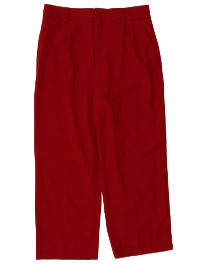 Zara Γυναικείο κομμένο παντελόνι μεγάλο W32 L25 κόκκινο πολυεστέρα