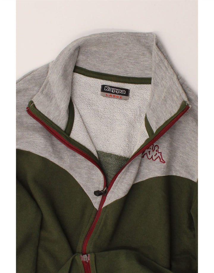 KAPPA Womens Tracksuit Top Jacket UK 14 Large Green Colourblock Vintage Kappa and Second-Hand Kappa from Messina Hembry 