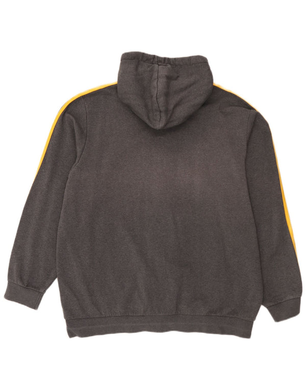 Ανδρικό πουλόβερ με κουκούλα με φερμουάρ Adidas 2XL γκρι βαμβακερό