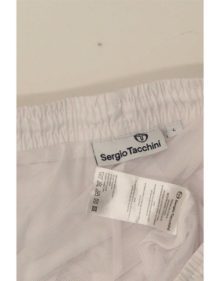 Ανδρική αθλητική φόρμα Sergio Tacchini Παντελόνι Joggers Large White Polyester