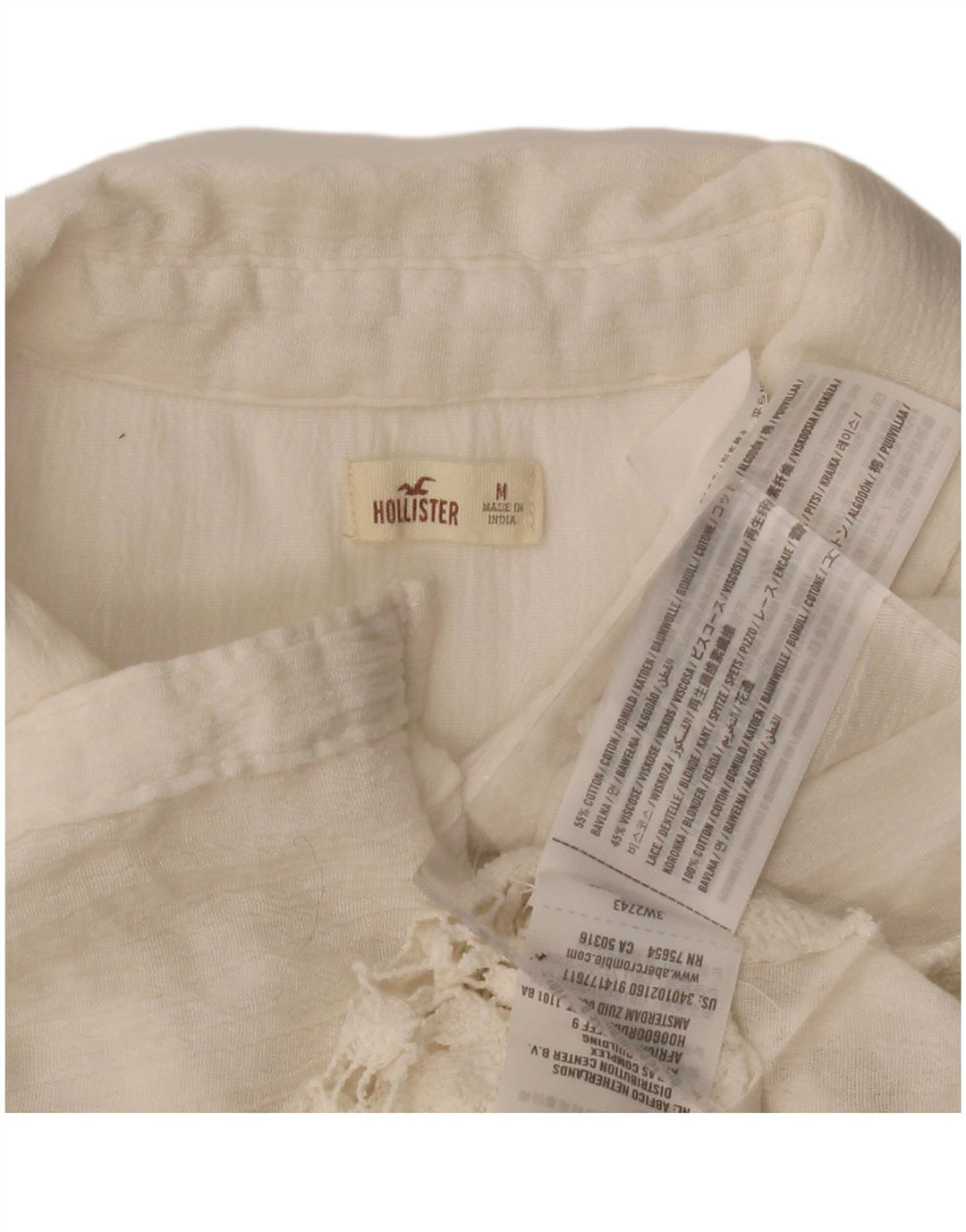 Hollister Γυναικείο Αμάνικο Πουκάμισο Μπλούζα UK 14 Βαμβακερό μεσαίο μπεζ