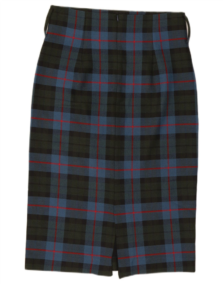 Zara Γυναικεία Midi Pencil Φούστα Μεγάλη W32 Μπλε Καρό Πολυεστέρας