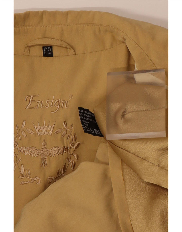 ENSIGN Womens Overcoat UK 16 Large  Yellow Polyester
