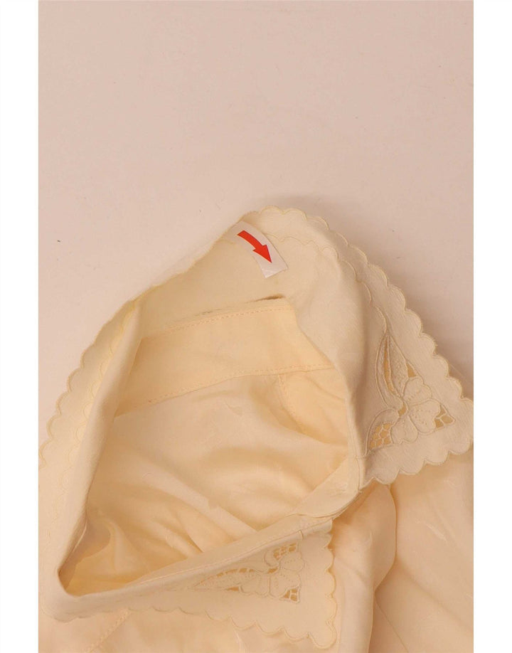 Vintage γυναικείο πουκάμισο μπλούζα IT 46 Large Off White Silk