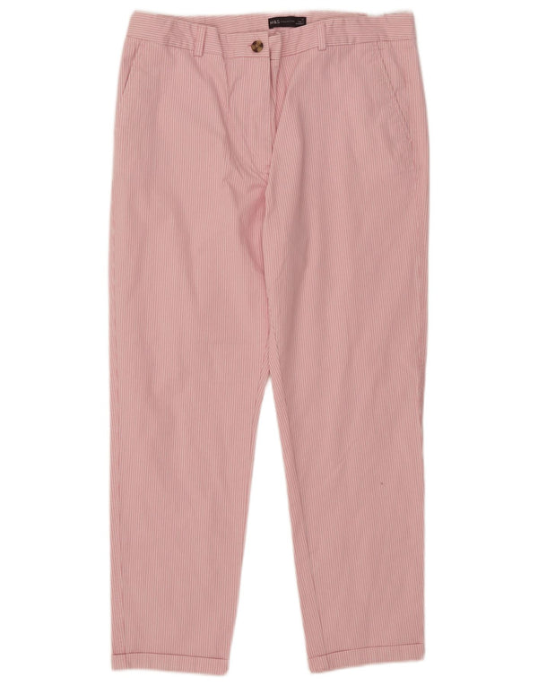 Marks & Spencer Γυναικείο ψηλόμεσο παντελόνι Chino UK 16 Large W34 L27 Pink