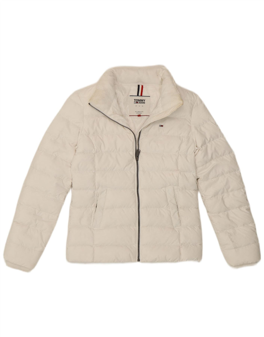 Tommy Hilfiger Γυναικείο μπουφάν με επένδυση UK 6 XS Λευκός Πολυεστέρας