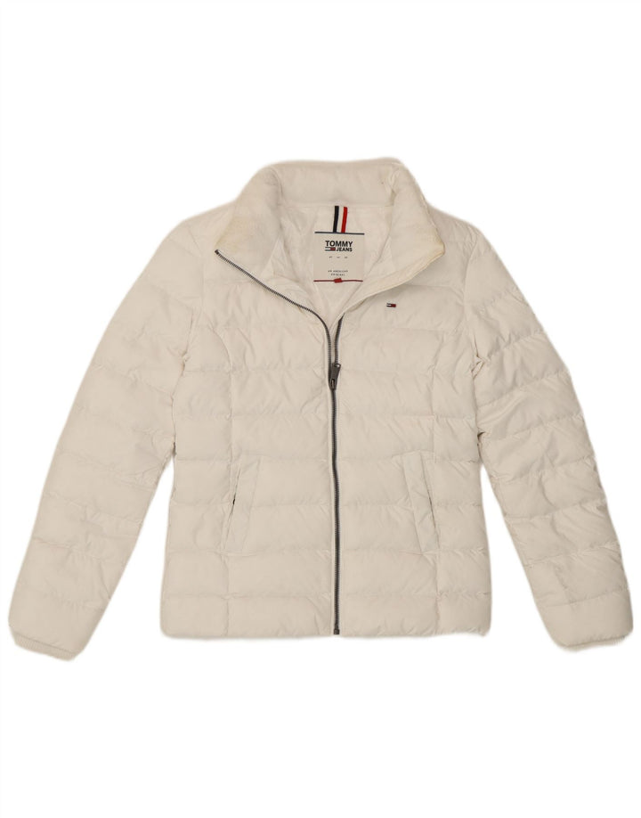 Tommy Hilfiger Γυναικείο μπουφάν με επένδυση UK 6 XS Λευκός Πολυεστέρας