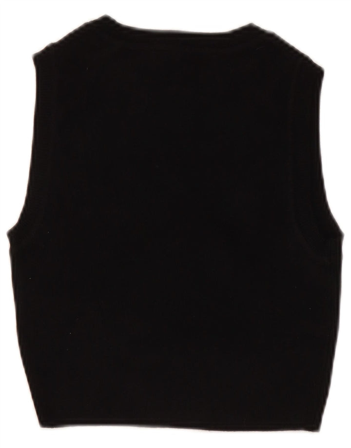 ZARA Γυναικείο Crop Vest Tank Top UK 8 Small Black Viscose