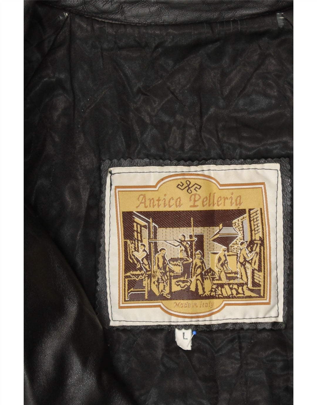 ANTICA PELLERIA Γυναικείο Παλτό Διπλό Δερμάτινο UK 16 Large Black