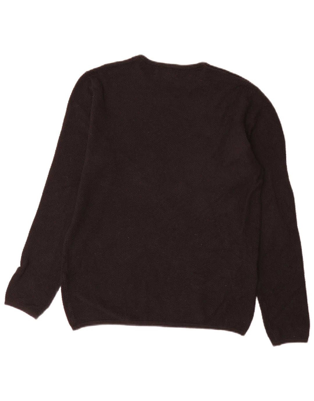 Ανδρικό πουλόβερ Zara Crew Neck Jumper Μεγάλο μαύρο βαμβακερό