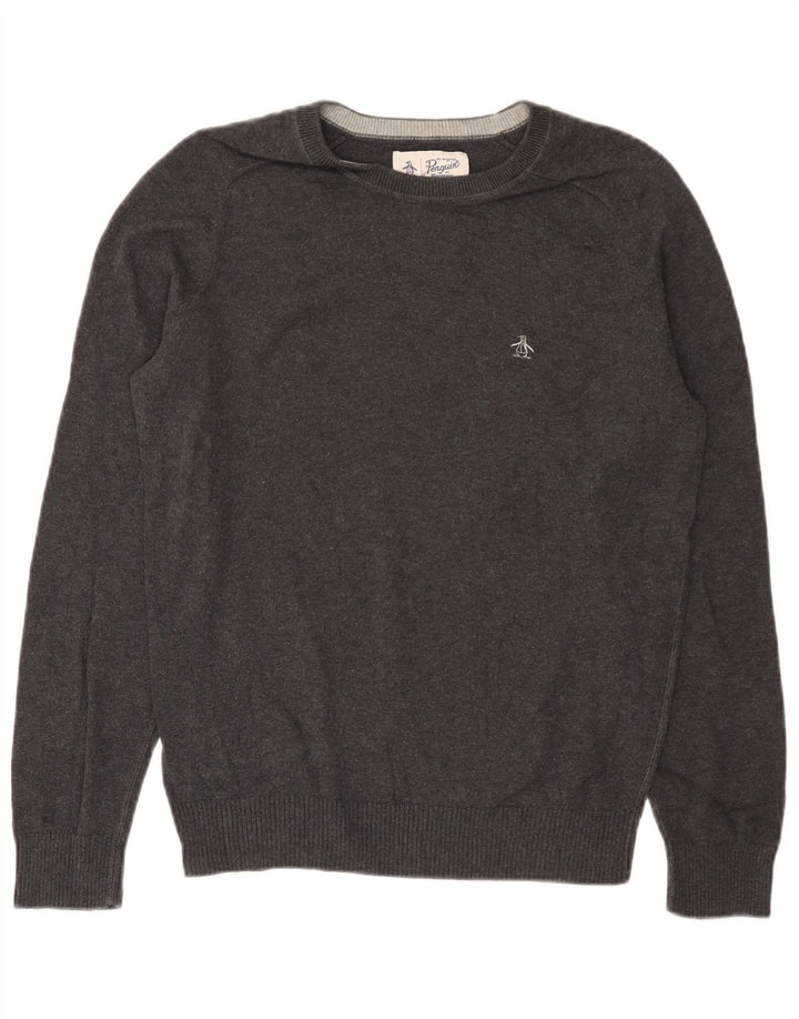 Ανδρικό πουλόβερ Penguin Crew Neck Jumper Μικρό Γκρι βαμβακερό