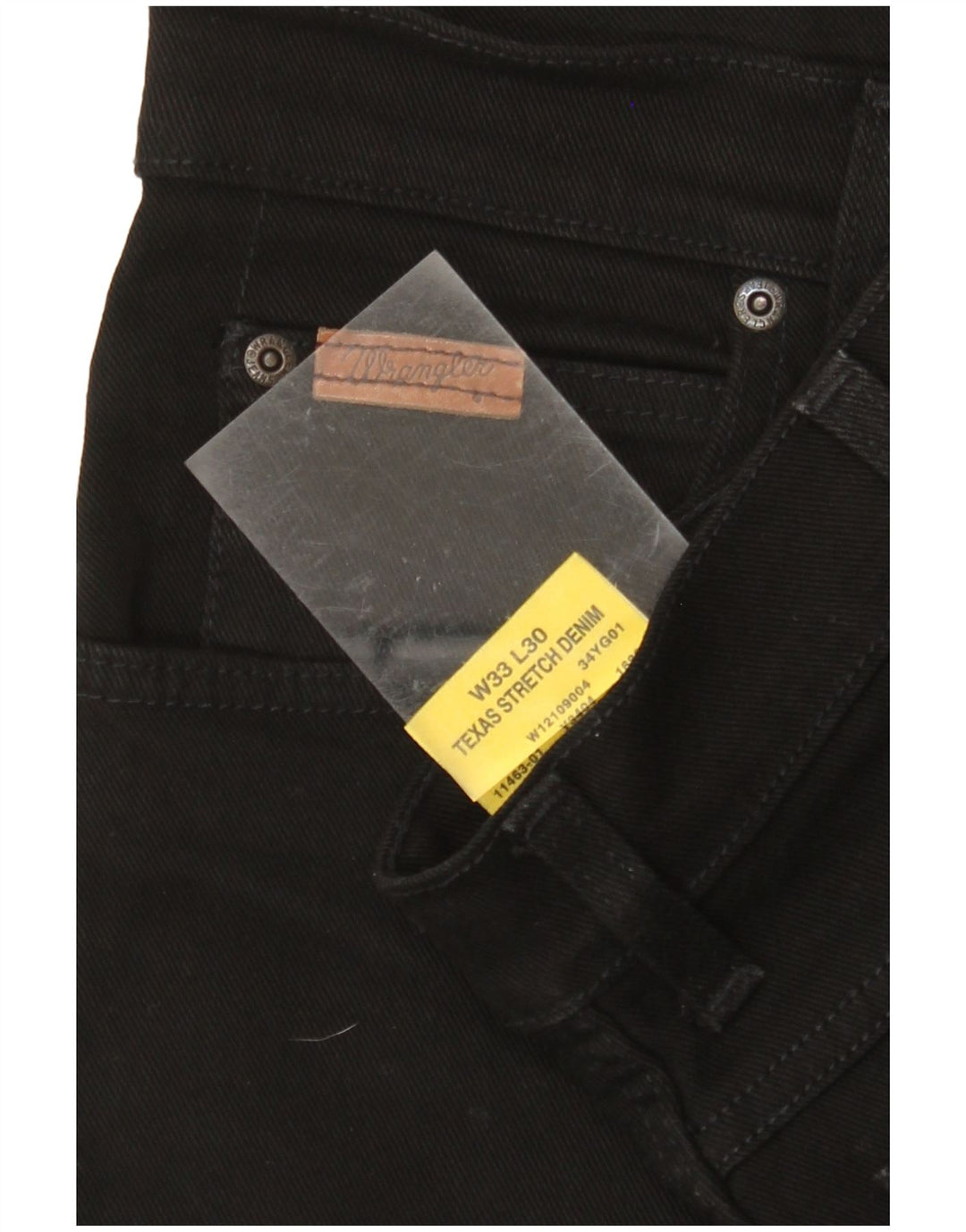 WRANGLER Ανδρικό Texas Stretch Straight Jeans W33 L27 Μαύρο βαμβακερό