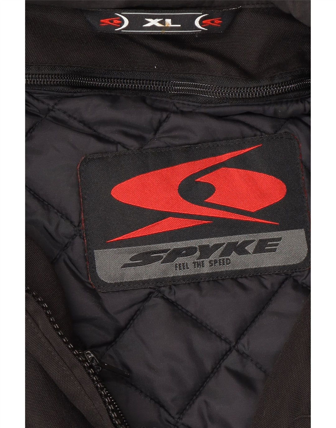 Ανδρικό SPYKE Graphic Moto Racer Bomber Jacket UK 42 XL Μαύρο Πολυαμίδιο