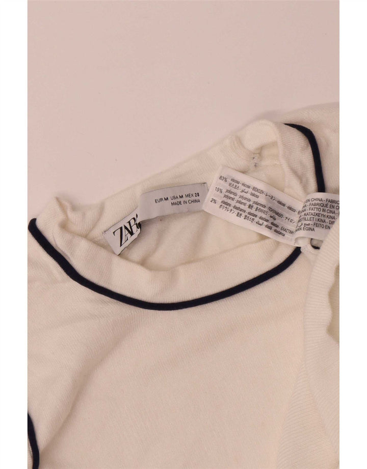 Zara Γυναικείο Γιλέκο Tank Top UK 12 Medium White Viscose