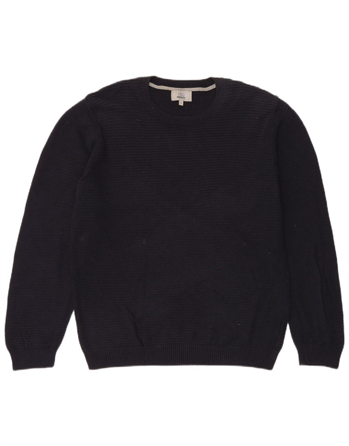Ανδρικό πουλόβερ Marks & Spencer Regular Fit Crew Neck Jumper Large Navy Blue