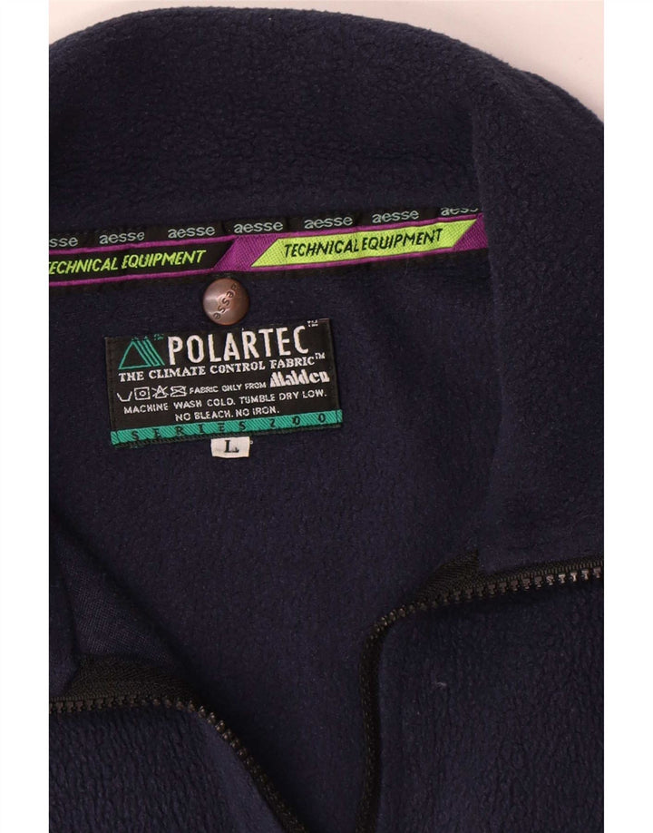 Aesse Ανδρικό Fleece Jacket UK 40 Large Navy Blue Polyester