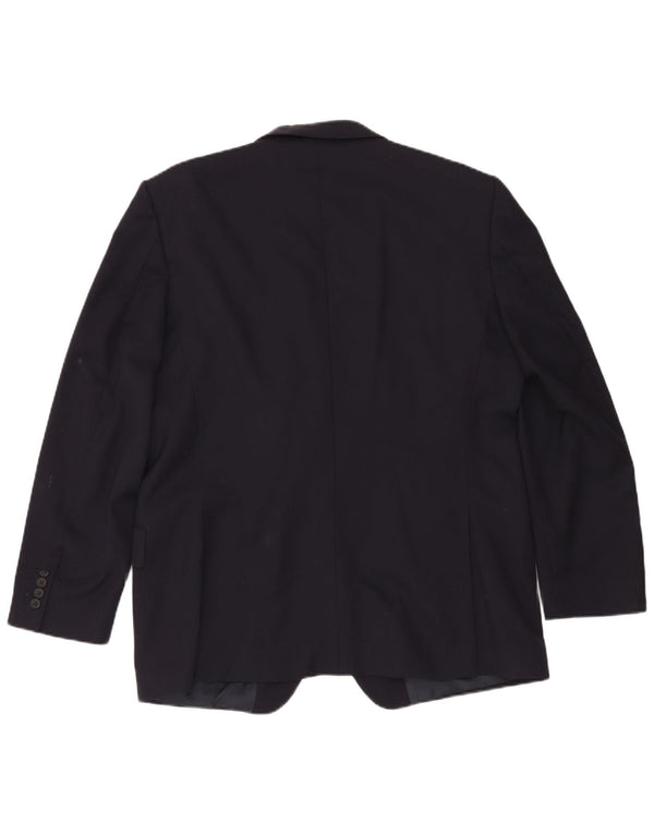 Gieves & Hawkes Mens 2 Button Blazer Jacket UK 46 3XL Navy Blue Wool