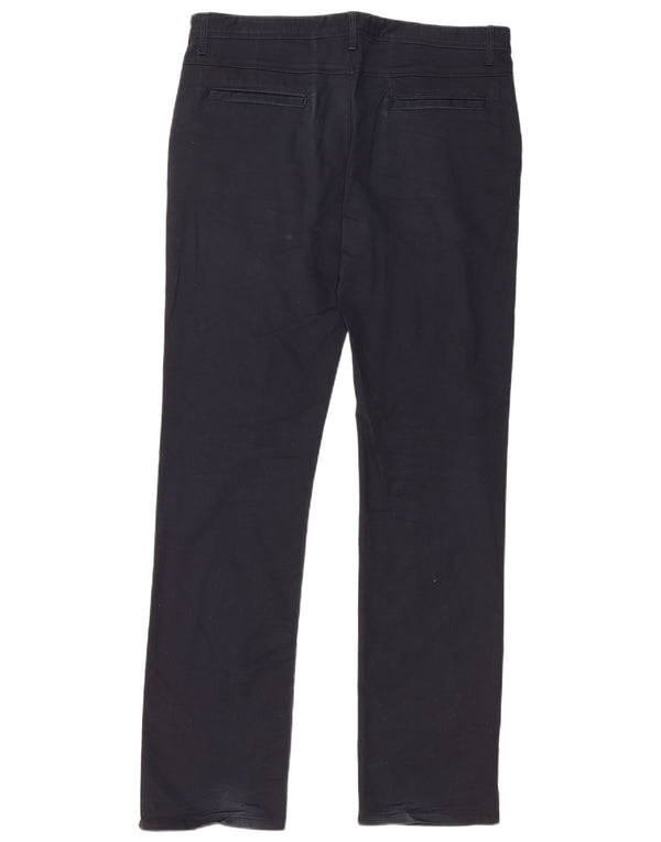 Zara Ανδρικό ίσιο παντελόνι Chino EU 44 Large W34 L34 Navy Blue Cotton