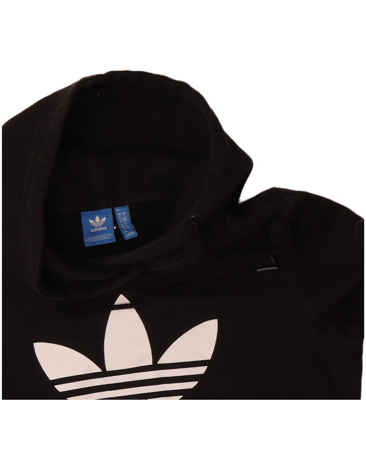 ADIDAS Γυναικεία γραφικά υπερμεγέθη κουκούλα UK 10 Small Black Polyester