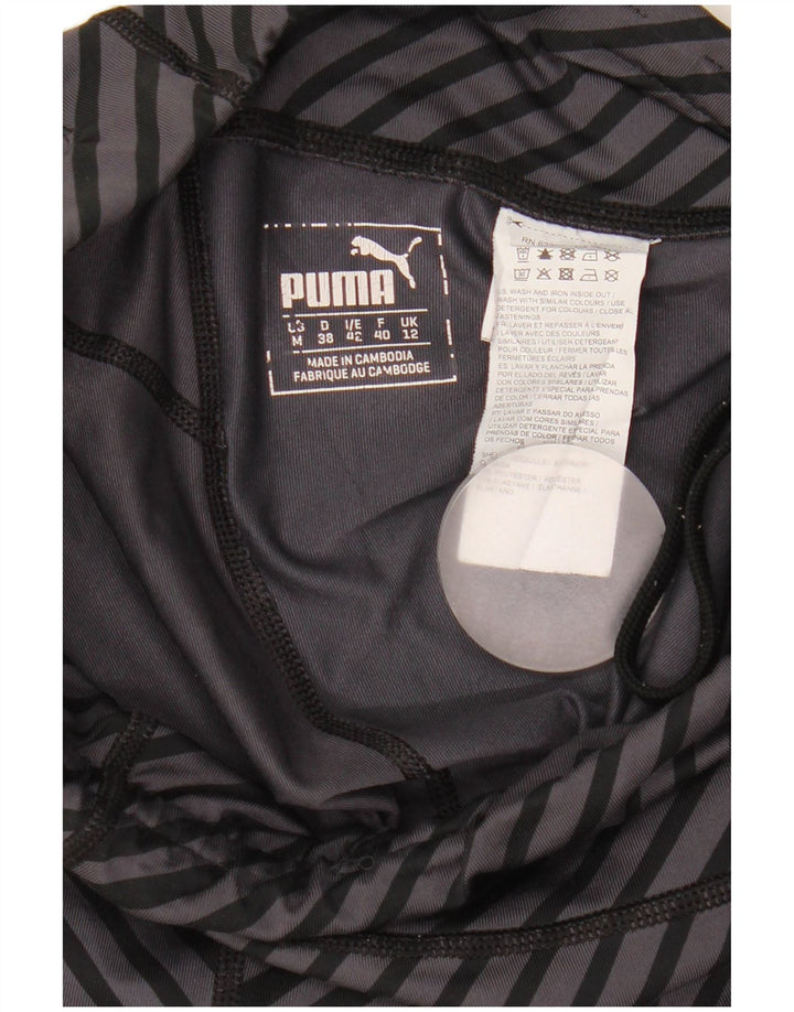 Puma Γυναικεία Κάπρι Κολάν UK 12 Μεσαίου Γκρι Ριγέ Πολυεστέρας