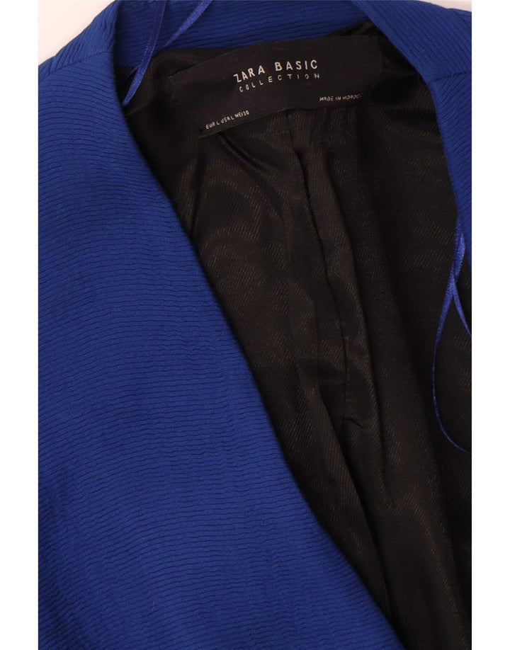 Zara Γυναικείο σακάκι 1 κουμπιού blazer UK 16 μεγάλο μπλε βισκόζη