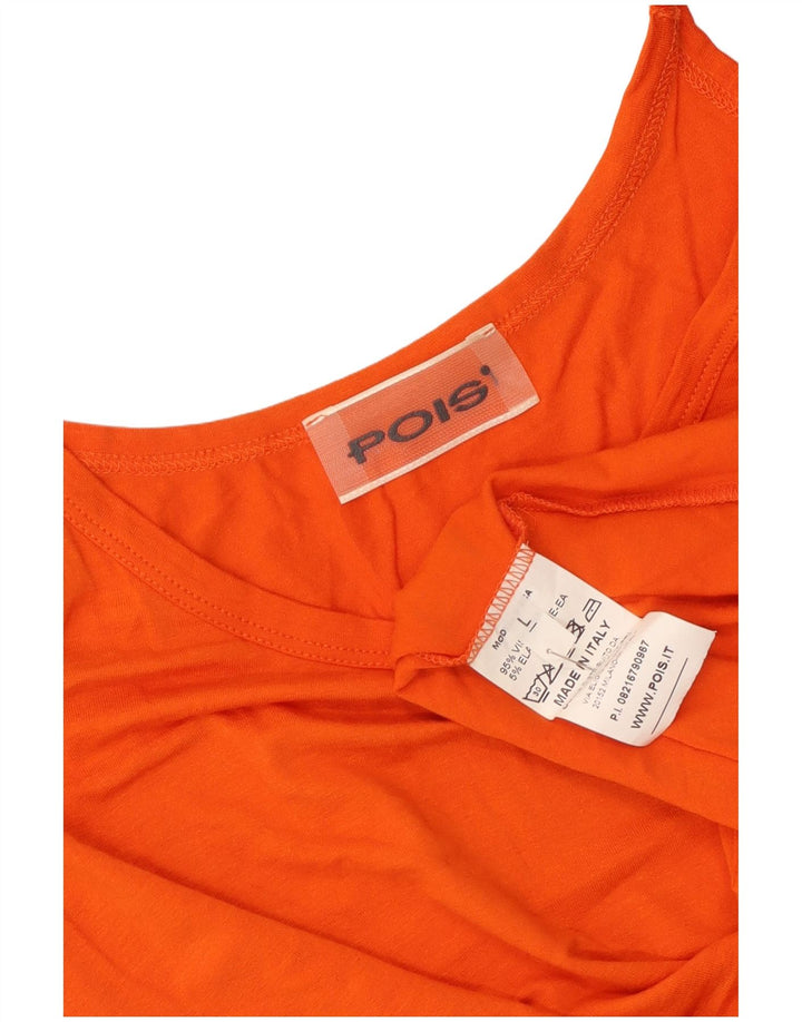 Vintage γυναικείο Cami Top UK 14 Μεγάλη πορτοκαλί βισκόζη