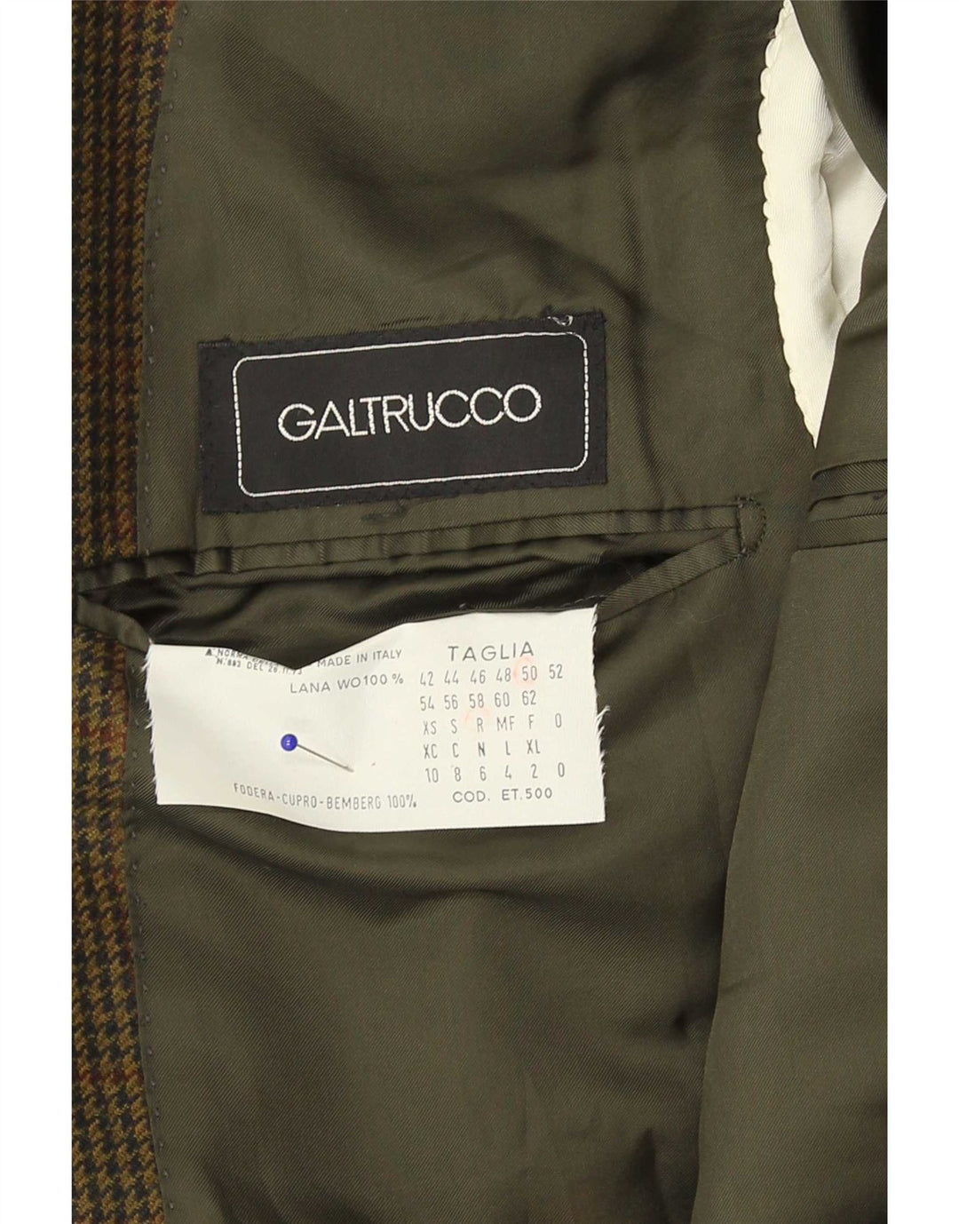 Galtrucco Ανδρικό μπουφάν Blazer IT 50 Large Khaki Houndstooth