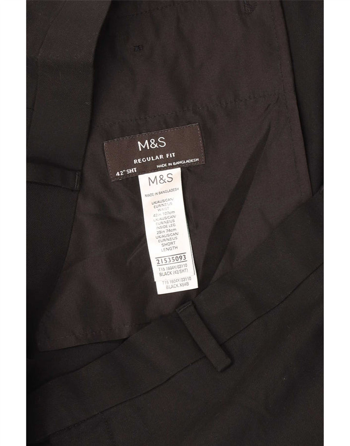 Marks & Spencer Ανδρικό ίσιο παντελόνι με κανονική εφαρμογή W42 L29 Μαύρο