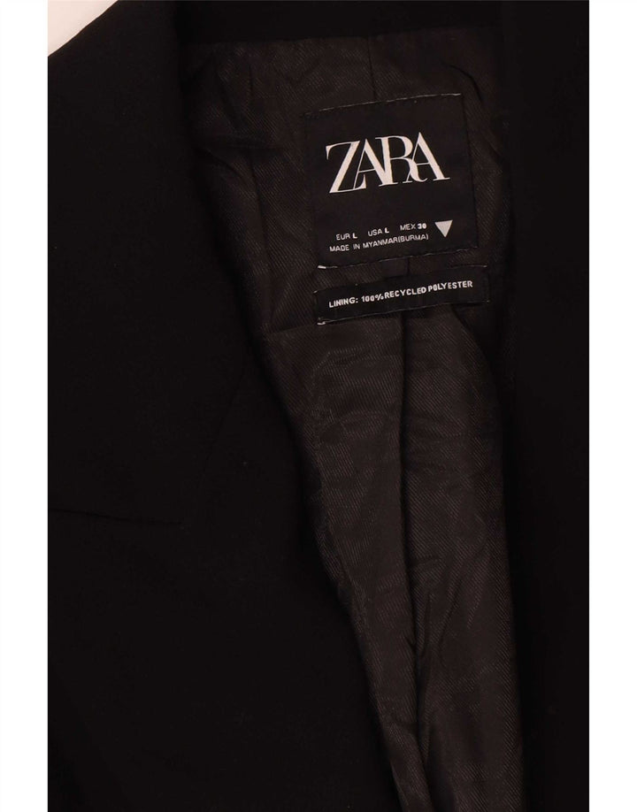 Zara Γυναικείο μακρόστενο σακάκι UK 16 Large Black